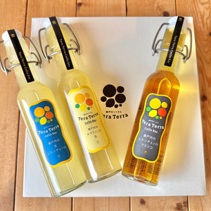 瀬戸内のチェッロ3種飲み比べ「生レモンチェッロ/クラシコ/ゆずの3本セット」160ml×3本 （化粧箱付） (コピー)